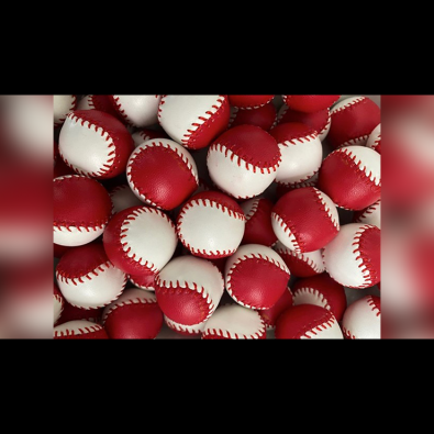 Set of 4 Leather Balls for Cups and Balls (Red and White)